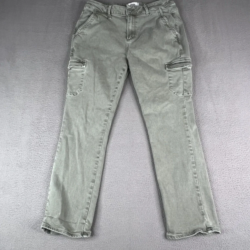 Paige Cargo‎ Pants Womens 29x27 Green W6338 7932G29-6338 Straight Fit Casual